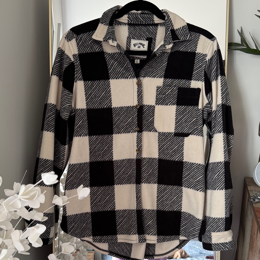 Billabong Fleece Plaid Button-Up Shirt